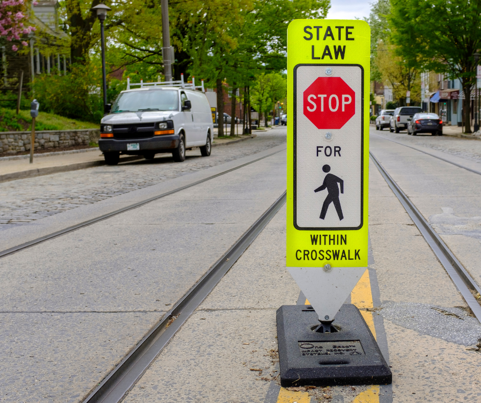 stop for crosswalk sign