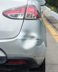 rear dent from hit and run accident